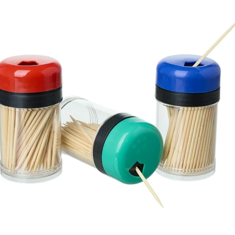Toothpick Holder with Screw Top Dispenser Lid - Set of 3