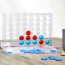 Transparent 4-in-a-Row Game - Family Fun and Easy to Transport