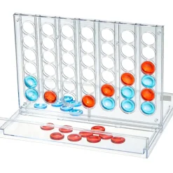 Transparent 4-in-a-Row Game - Family Fun and Easy to Transport
