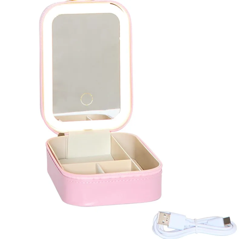 Travel Cosmetic and Makeup Case with LED Mirror