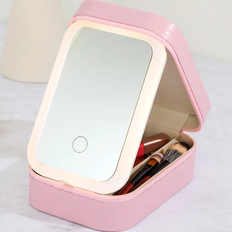 Travel Cosmetic and Makeup Case with LED Mirror