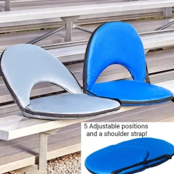 Travel Folding Cushioned Seat 5 Adjustable Positions Blue Or Gray