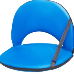 Travel Folding Cushioned Seat 5 Adjustable Positions Blue Or Gray
