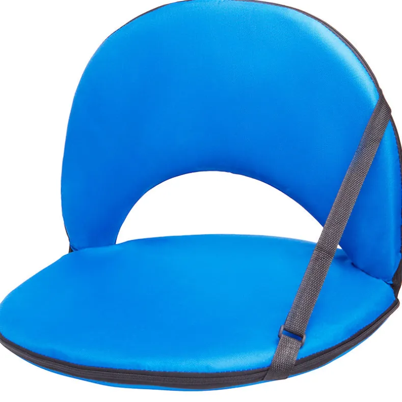 Travel Folding Cushioned Seat 5 Adjustable Positions Blue Or Gray