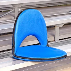 Travel Folding Cushioned Seat 5 Adjustable Positions Blue Or Gray