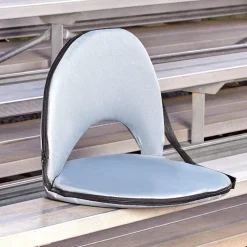 Travel Folding Cushioned Seat 5 Adjustable Positions Blue Or Gray