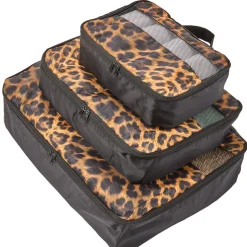 Travel Packing Cubes in Cheetah Print - Set of 3