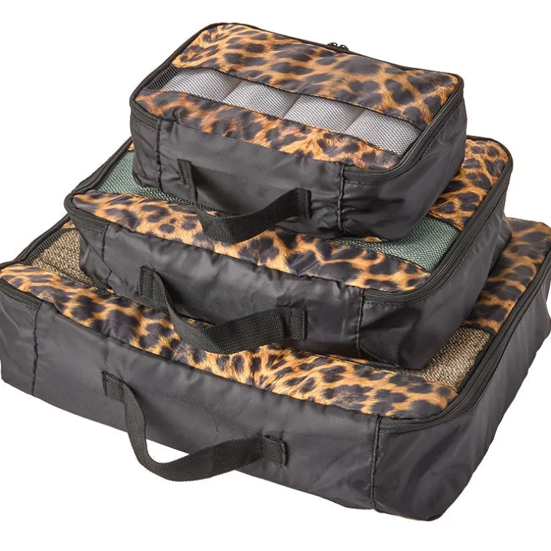 Travel Packing Cubes in Cheetah Print - Set of 3