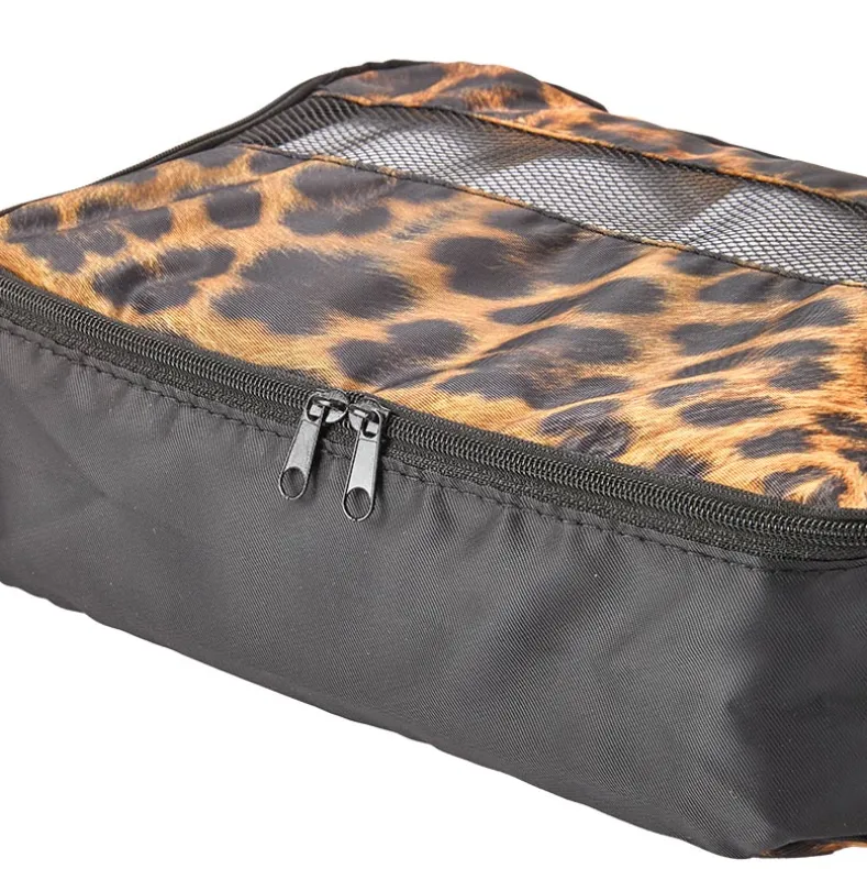 Travel Packing Cubes in Cheetah Print - Set of 3