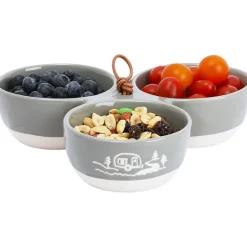 Triple Serving Bowl in Stoneware - Lake or Ocean