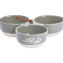 Triple Serving Bowl in Stoneware - Lake or Ocean