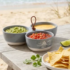 Triple Serving Bowl in Stoneware - Lake or Ocean