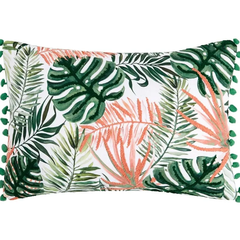 Tropical Embroidered Decorative Pillow