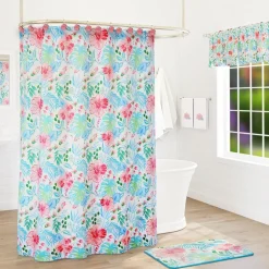 Tropical Garden Shower Curtain, Bath Rug, Hand Towels, Valance, or Hooks