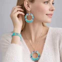 Turquoise Fringe Beaded Jewelry