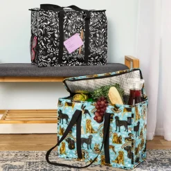 Two Lumps of Sugar Insulated Shopping Bag Foldable Reusable Cooler Tote