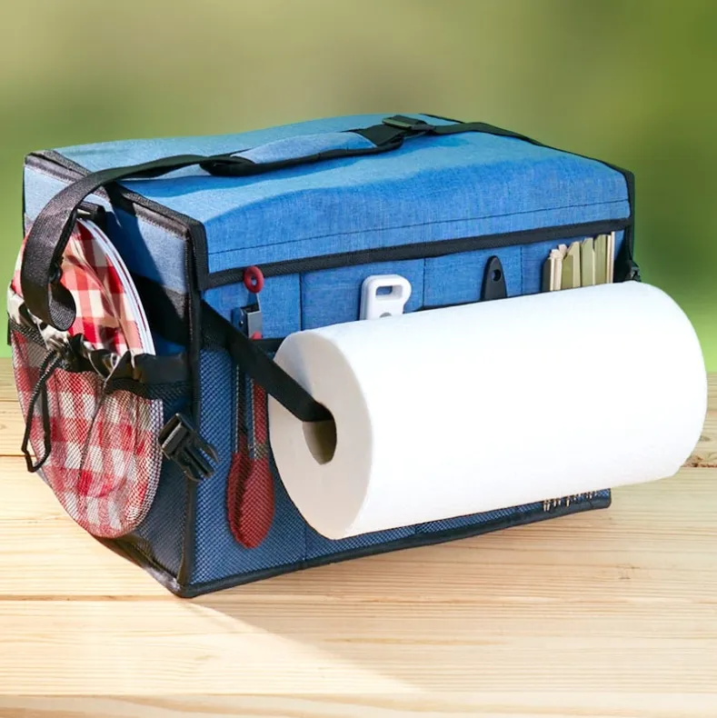Ultimate Grilling Picnic Caddy - Insulated Organizer for Outdoor Cooking