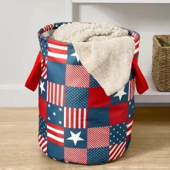 United States of Plaid American Flag Laundry Hamper