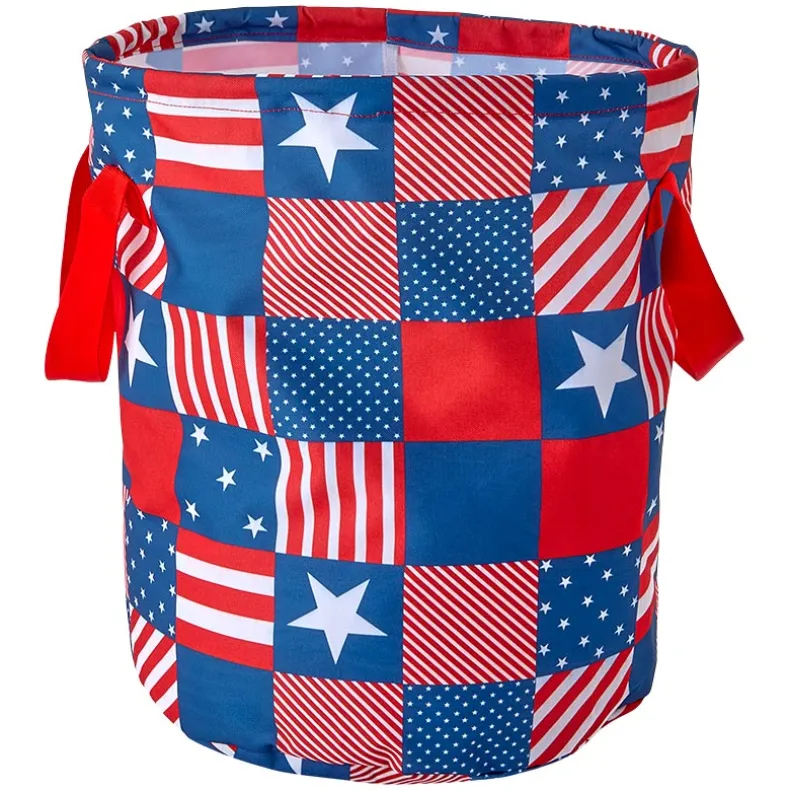 United States of Plaid American Flag Laundry Hamper