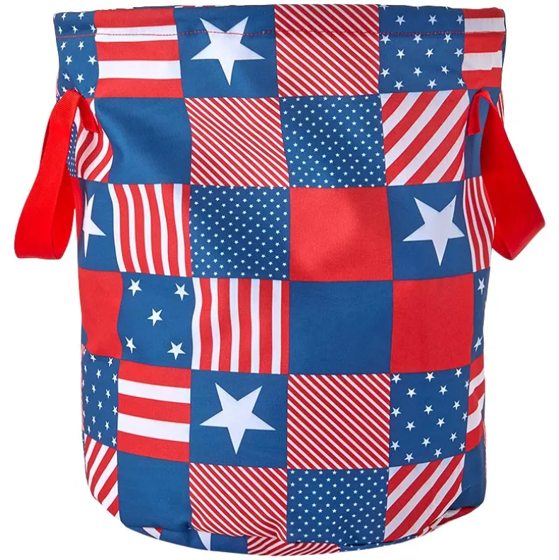 United States of Plaid American Flag Laundry Hamper