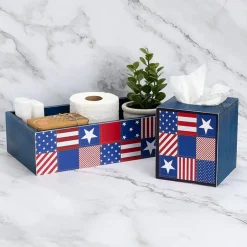 United States of Plaid American Flag Bathroom Storage Tray