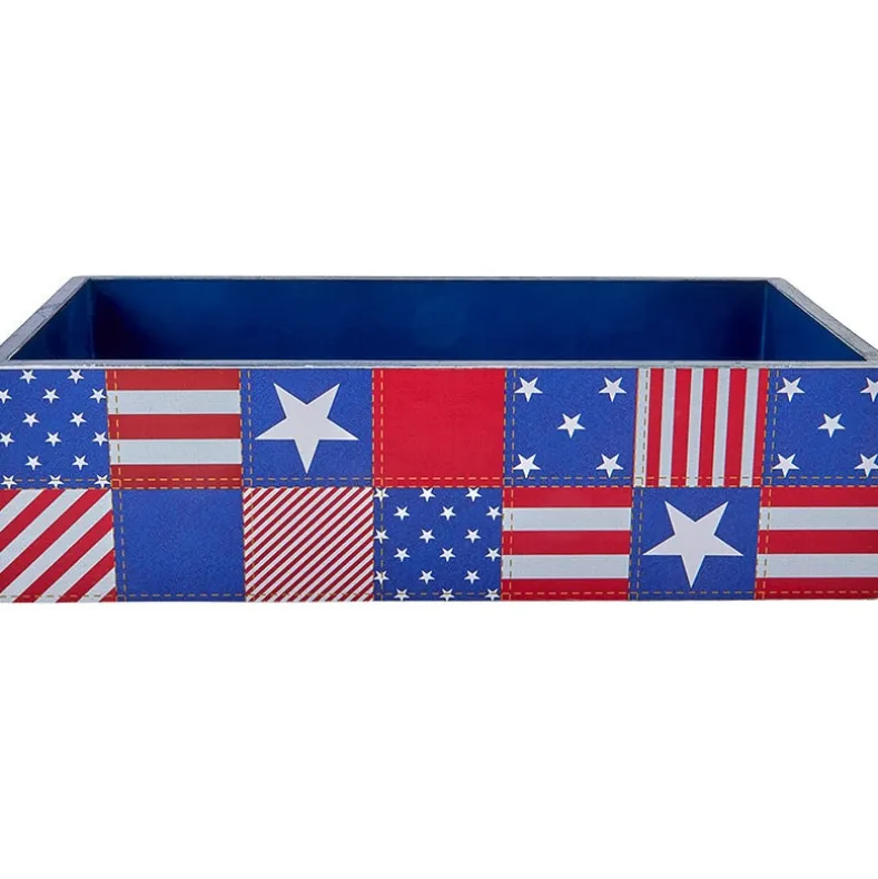 United States of Plaid American Flag Bathroom Storage Tray