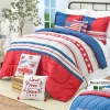USA Stripe Comforter Set with 2 Shams King Queen