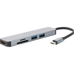 USB-C Hub 5-In-1 Compact Durable Design With HDMI TF/SD Card Readers