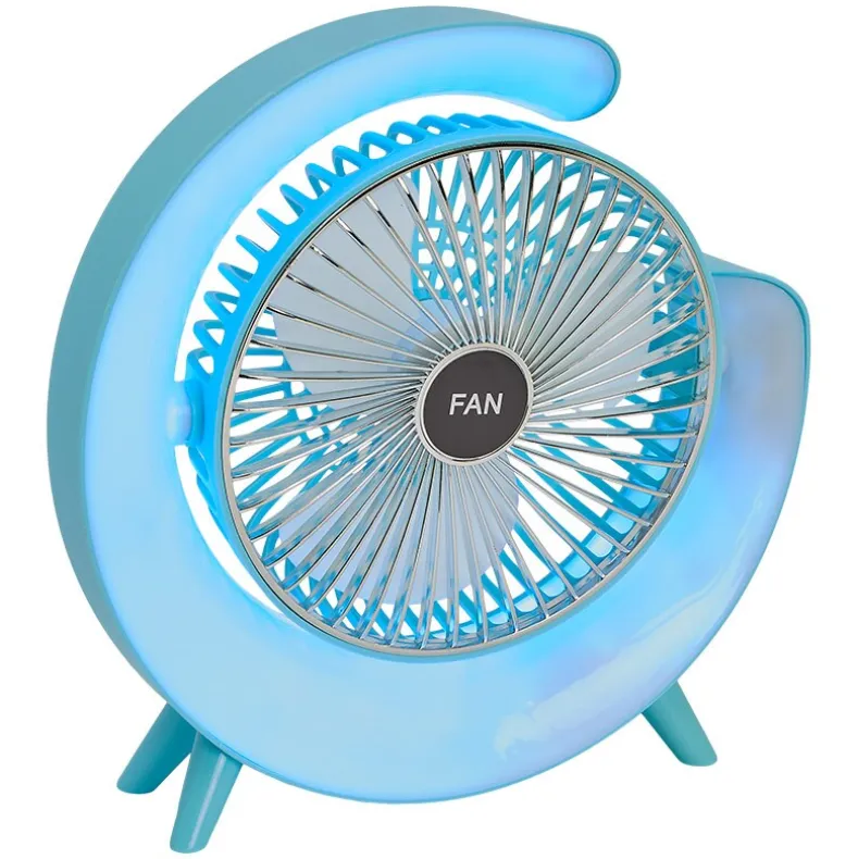 USB Rechargeable Desktop Fan With LED Lights