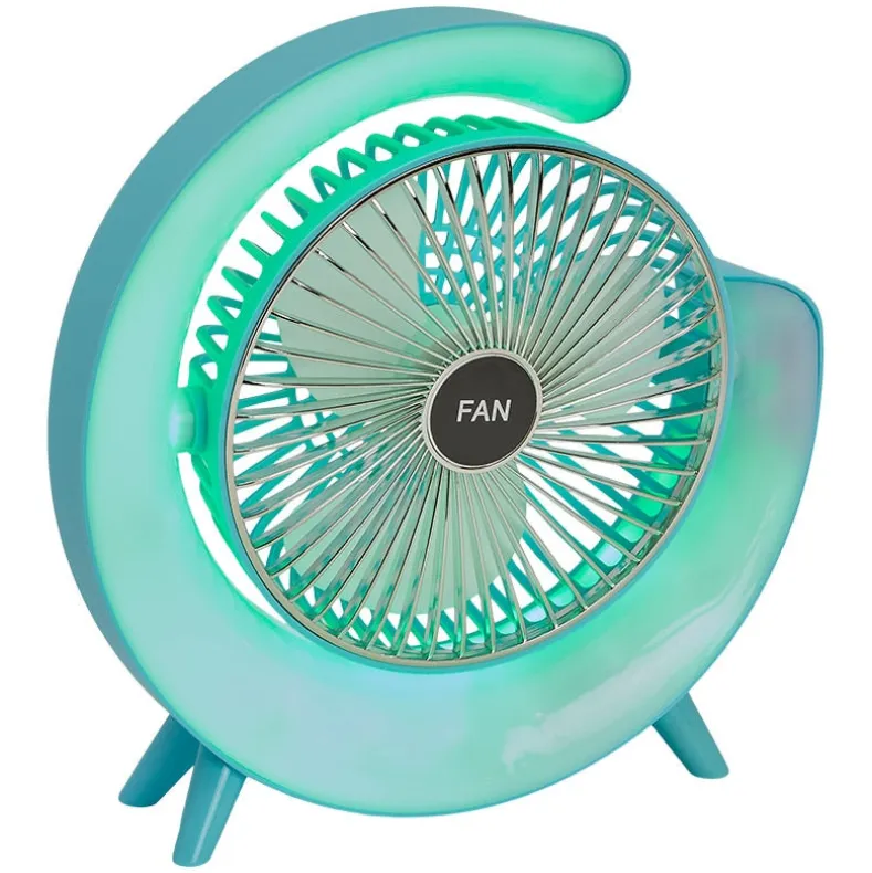 USB Rechargeable Desktop Fan With LED Lights