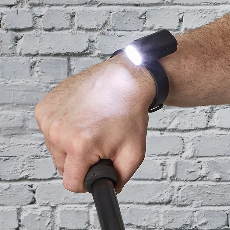 USB Rechargeable Waterproof Wristband Flashlight 2 LEDS 200 Lumens