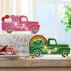 Valentine's and St Patrick's Lighted Truck Tabletop Décor