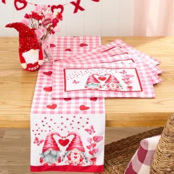 Valentine's Day Gnome Table Runner or Set of 4 Placemats