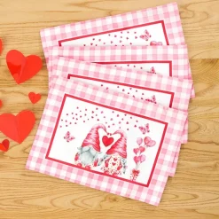 Valentine's Day Gnome Table Runner or Set of 4 Placemats