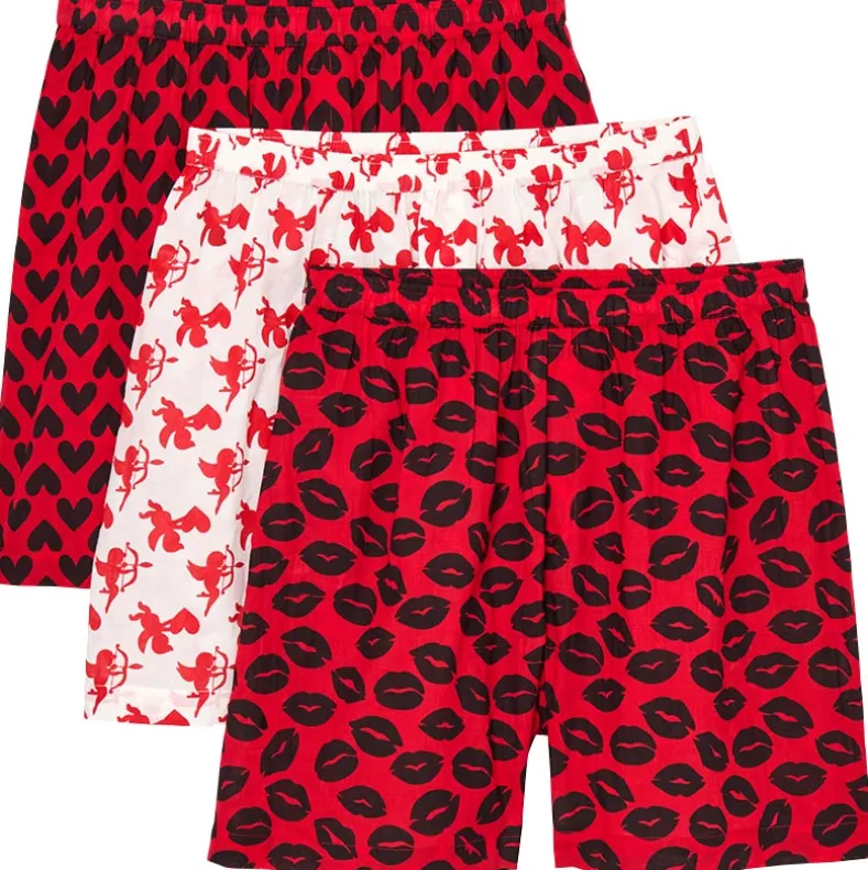 Valentine's Day Men's Boxer Set of 3 Red White Black