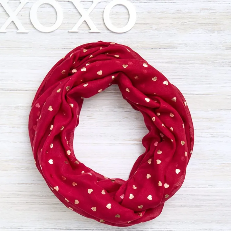 Valentine's Day Scarf Infinity Red 26"W x 35"L