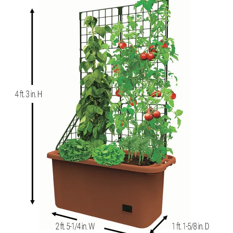 Vegetable Planter With Wheels And Trellis - 58 Inch Self Watering