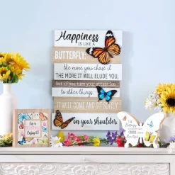 Vibrant Butterfly Sentiment Hanging Sign or Block Signs