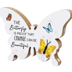 Vibrant Butterfly Sentiment Hanging Sign or Block Signs