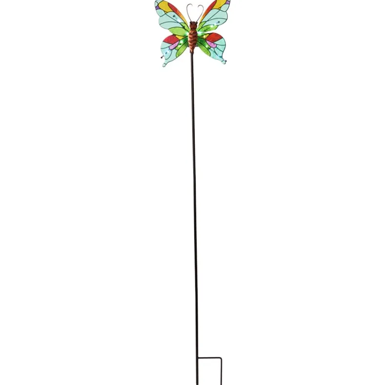 Vibrant Solar Glass Garden Stake