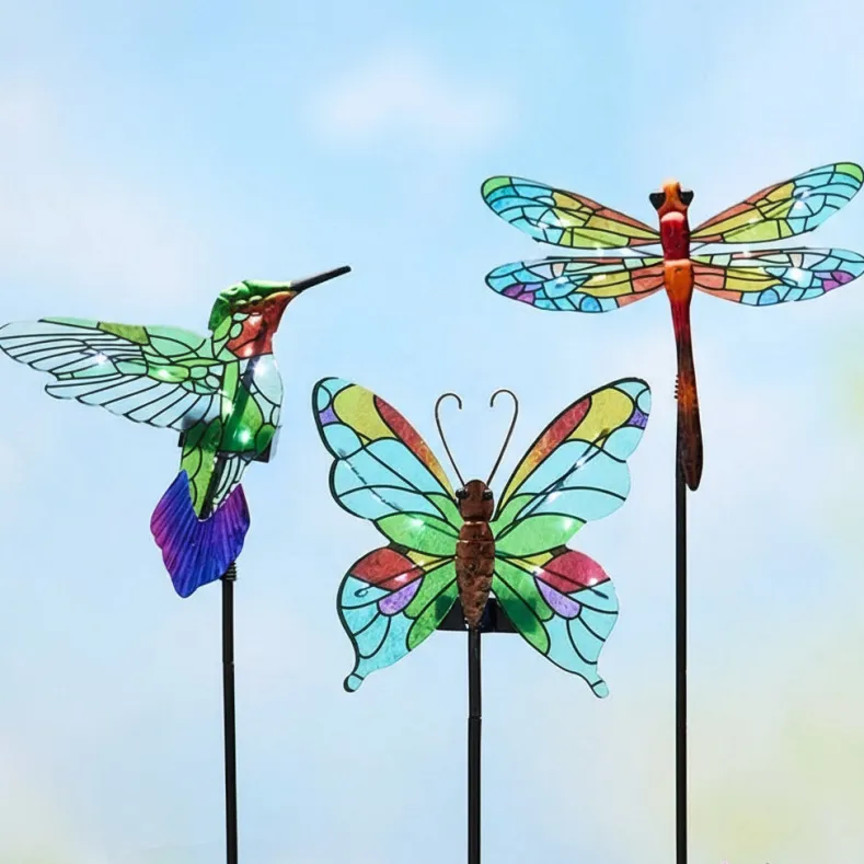Vibrant Solar Glass Garden Stake