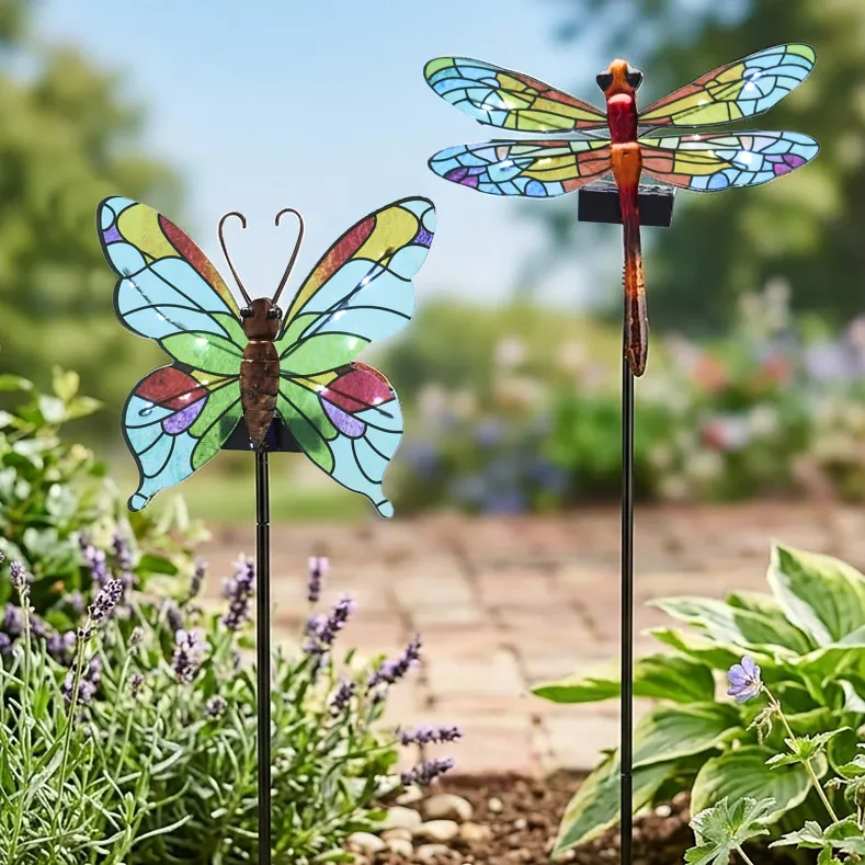 Vibrant Solar Glass Garden Stake