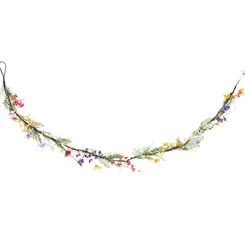 Vibrant Wildflower Garland or LED Candle Ring