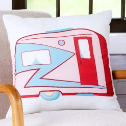 Vintage Camper Reversible Quilt, Sham, or Accent Pillow