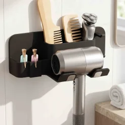 Wall-Mounted Silicone Hair Dryer and Accessories Holder