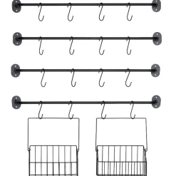 Wall-Mounted 4-Tier Coffee Mug Rack with Baskets