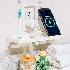 Wall Outlet Cover Storage Shelf - Kitchen or Bathroom