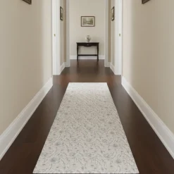 Washable Magnolia Floral Rugs or Runner