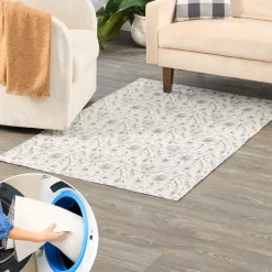 Washable Magnolia Floral Rugs or Runner