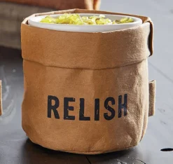 Washable Paper Condiment Holder with Ceramic Dish